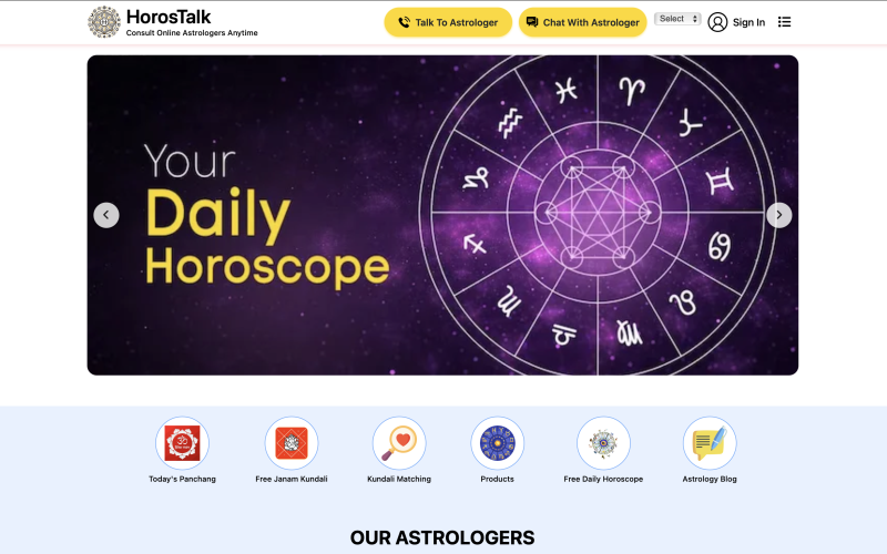HorosTalk - Consult Online Astrologer Website & Application